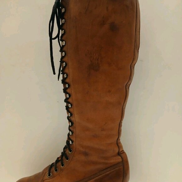 FRYE Black Label Rare Vintage Made In USA Equestrian Boots Women's Size 7 D Wide - Picture 3 of 16